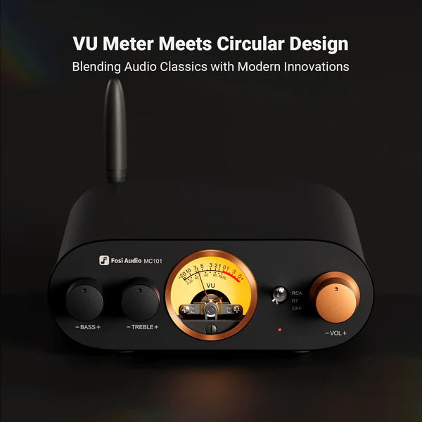 Fosi Audio MC101 VU Meter Bluetooth Stereo Amplifier