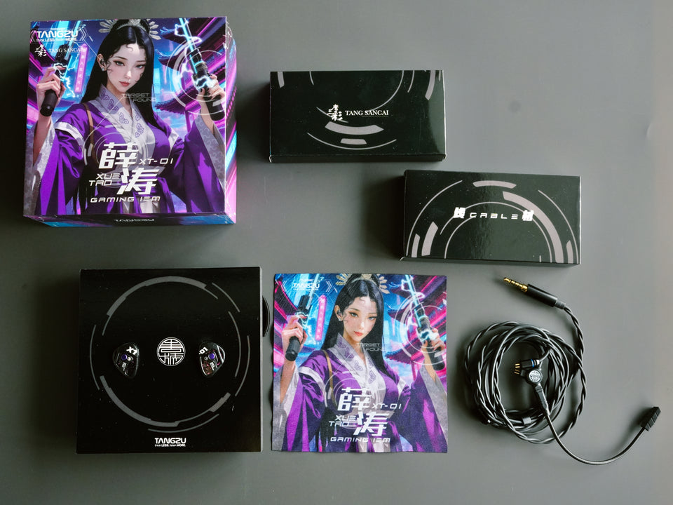 TANGZU Xue Tao 10mm Single Dynamic Driver Glass Diaphragm Unit Gaming In-Ear Monitor (3.5mm with mic)