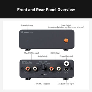 Fosi Audio Box X5 Phono Preamplifier for MM and MC Cartridges