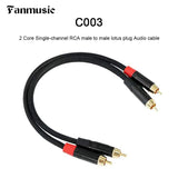 Fanmusic C003 2 Core Male to Male RCA Gold-plated Audio Cable 25cm - Melbourne Chi-fi Audio